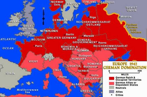 1942 German Domination of Europe